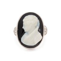 CAMEO AND DIAMOND RING