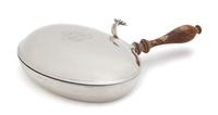 An American Silver Dumbwaiter with Treen Handle, Fisher, 20th Century, monogrammed MPB