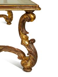 A Rococo Style Silver-Gilt Glass Top Coffee Table with Silver-Gilt Patina — 20TH CENTURY