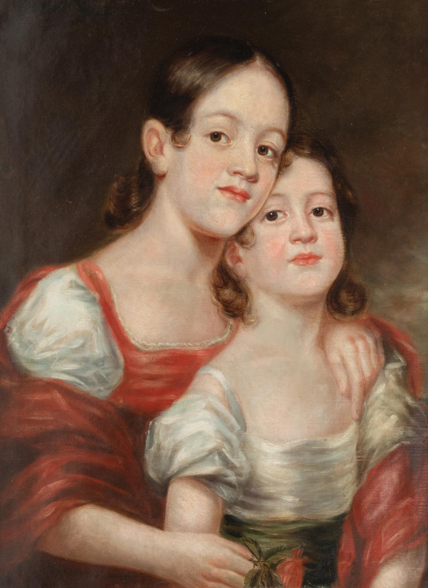 American School 19th Century, A Portrait of Two Girls