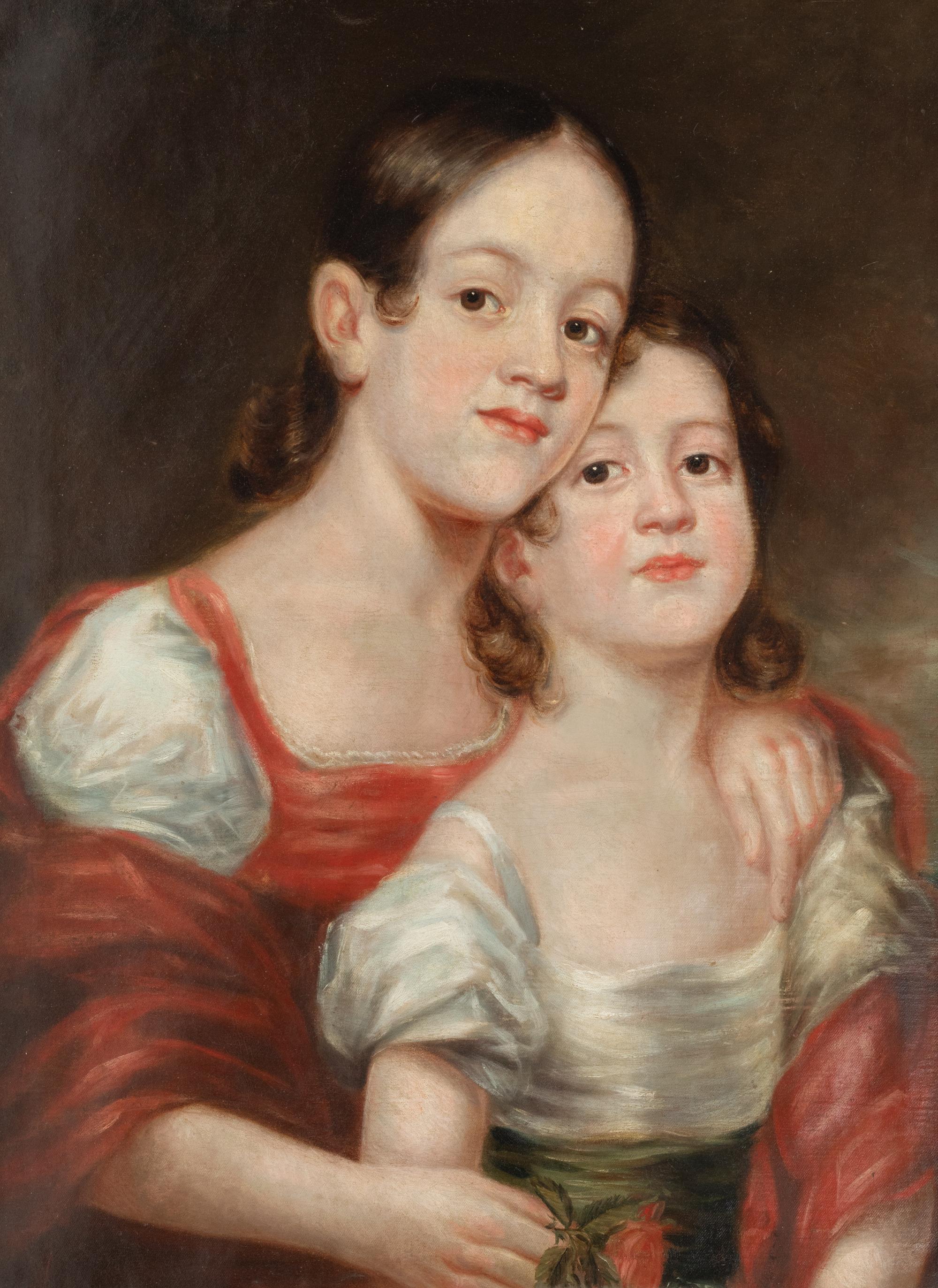 American School 19th Century, A Portrait of Two Girls