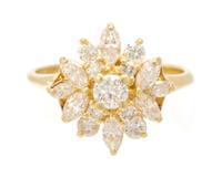 An 18 Karat Yellow Gold and Diamond Ring, 2.80 dwts.