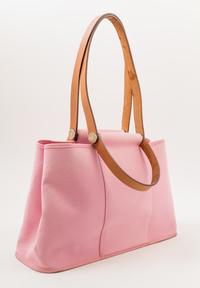 An Hermès Pink Toile Canvas Cabag Tote, 15.5" x 9.25" x 5.75"; Handle drop: 5".