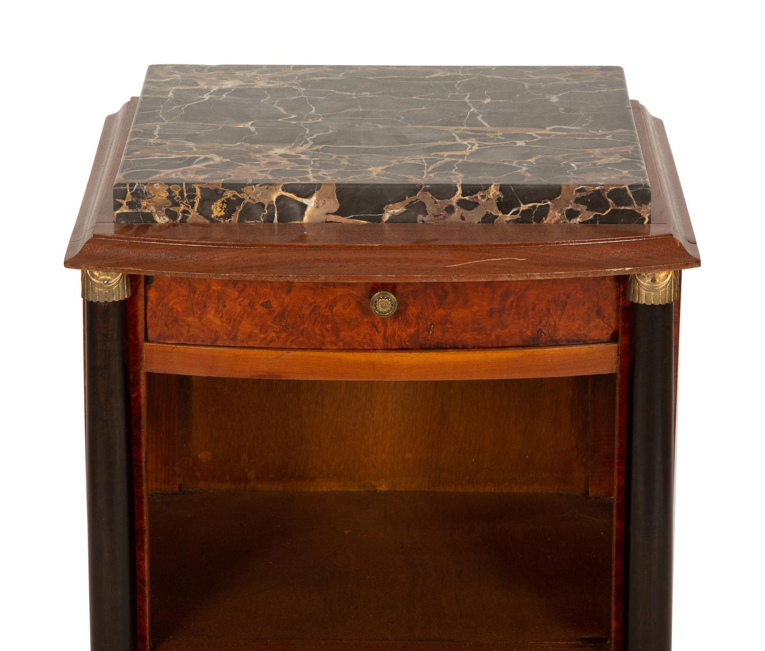 A French Art Deco Marble Top Night Stand