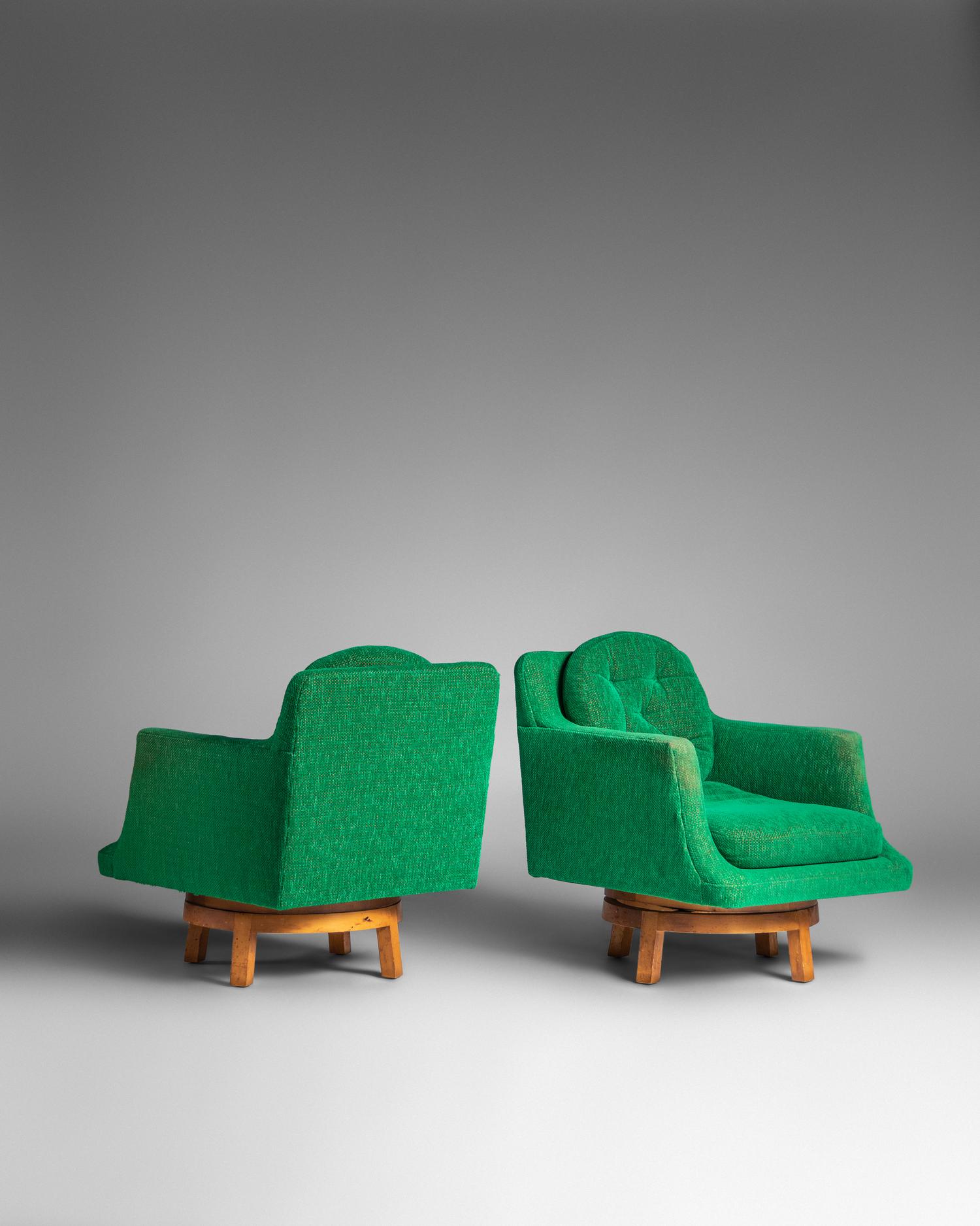 Pair of Swivel Lounge Chairs, model 5609 Dunbar, USA