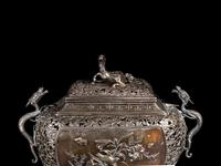 A Fine Mixed-Metal Incense Burner and Cover, Koro