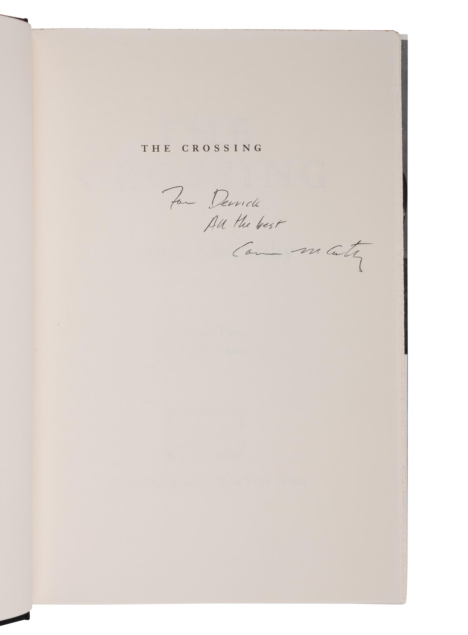 McCARTHY, Cormac (1933-2023). [The Border Trilogy:] All the Pretty Horses . -- The Crossing . -- Cities of the Plain . New York: Alfred A. Knopf, 1992-98.