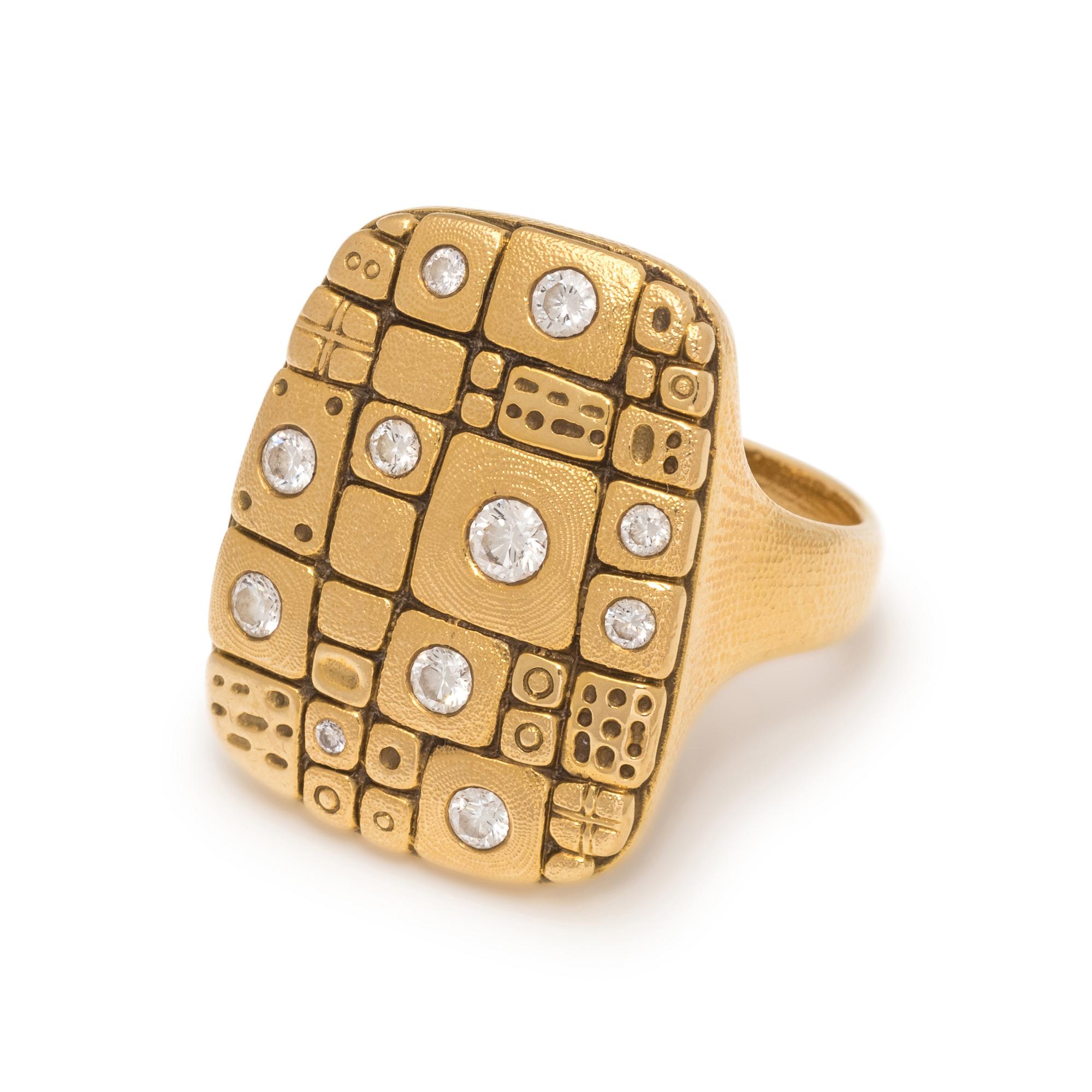 ALEX SEPKUS, YELLOW GOLD AND DIAMOND RING