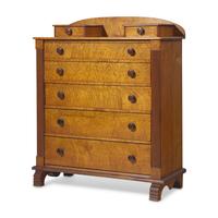 A Late Classical Bird’s Eye Maple Tall Chest of Drawers