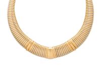 CARTIER, YELLOW GOLD AND STEEL TUBOGAS NECKLACE