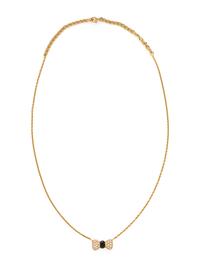 VAN CLEEF & ARPELS, YELLOW GOLD, DIAMOND AND ONYX BOW NECKLACE