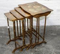 A Set of Painted Nesting Tables. Height of tallest 28 inches.