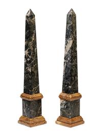 A Pair of Marble Obelisks