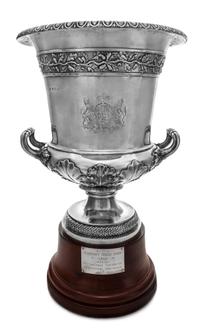 A George III Silver Wine Cooler, George Smith III & William Fearn, London, 1792, of urn form with upturned handles, the neck decorated