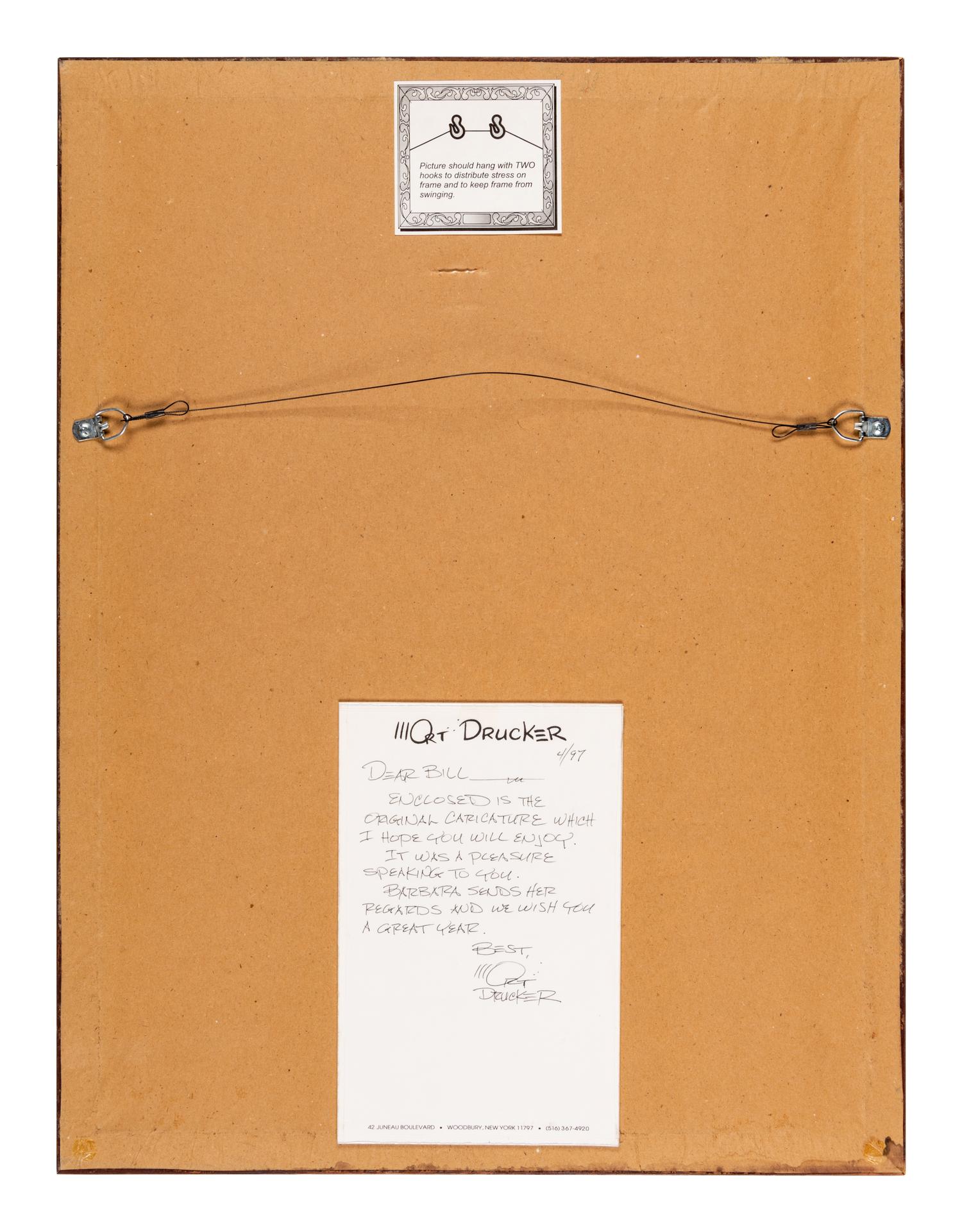 (Cartoon Art) DRUCKER, Mort (1929-2020). Original caricature painting of BILL ZWECKER.