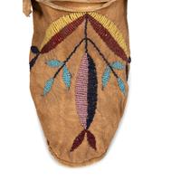 Santee Sioux Beaded Hide Moccasins