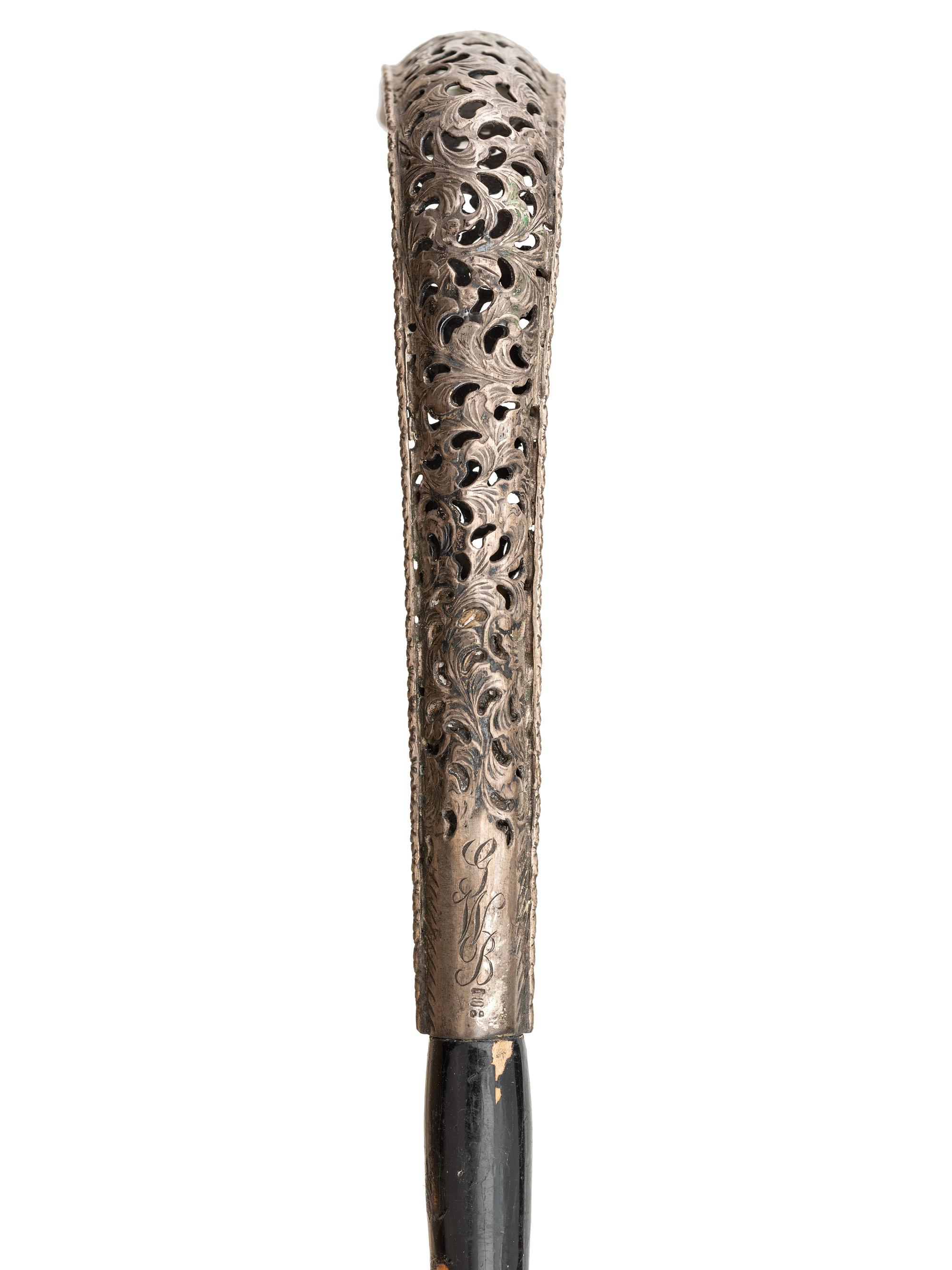 Two Parasols with Decorated Handles
