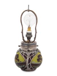 A Möhrle Silver Mounted Cameo Glass Table Lamp