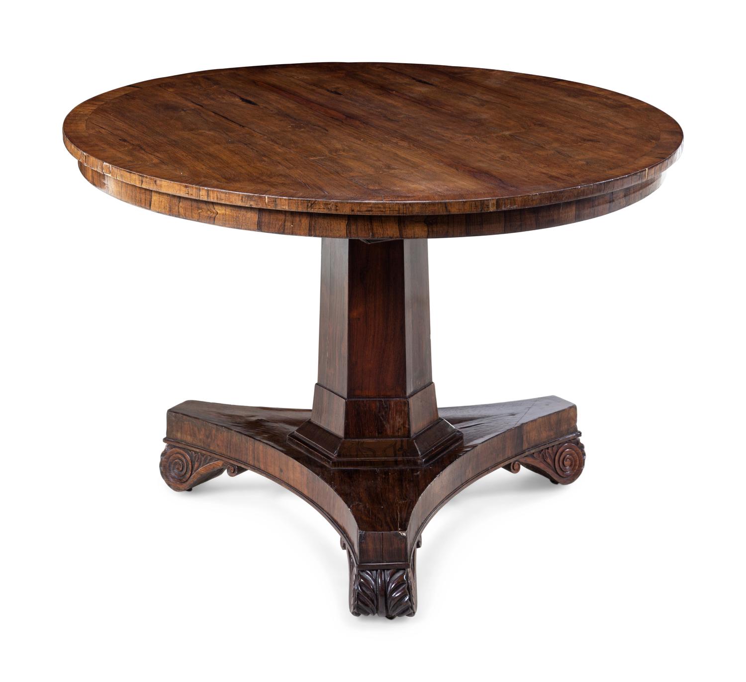 A Regency Rosewood Tilt-Top Breakfast Table