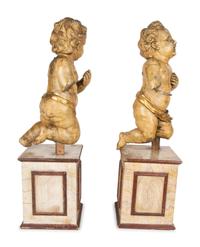A Pair of Italian Carved and Parcel Gilt Cherubs — 19TH CENTURY