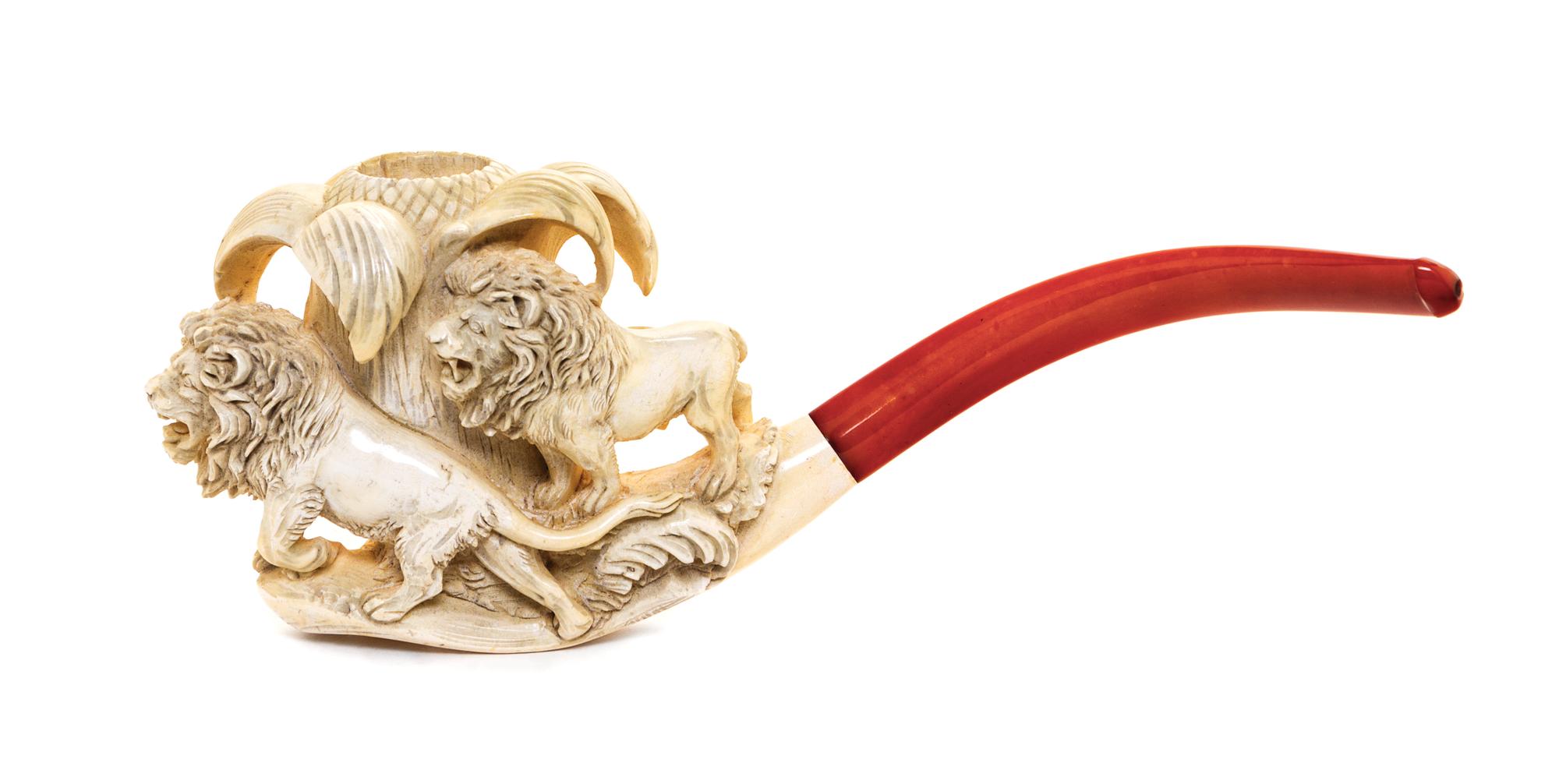 A Carved Meerschaum Pipe Length 10 inches. — 19TH/20TH CENTURY