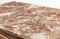 A Neapolitan Walnut and Marquetry Marble-Top Commode