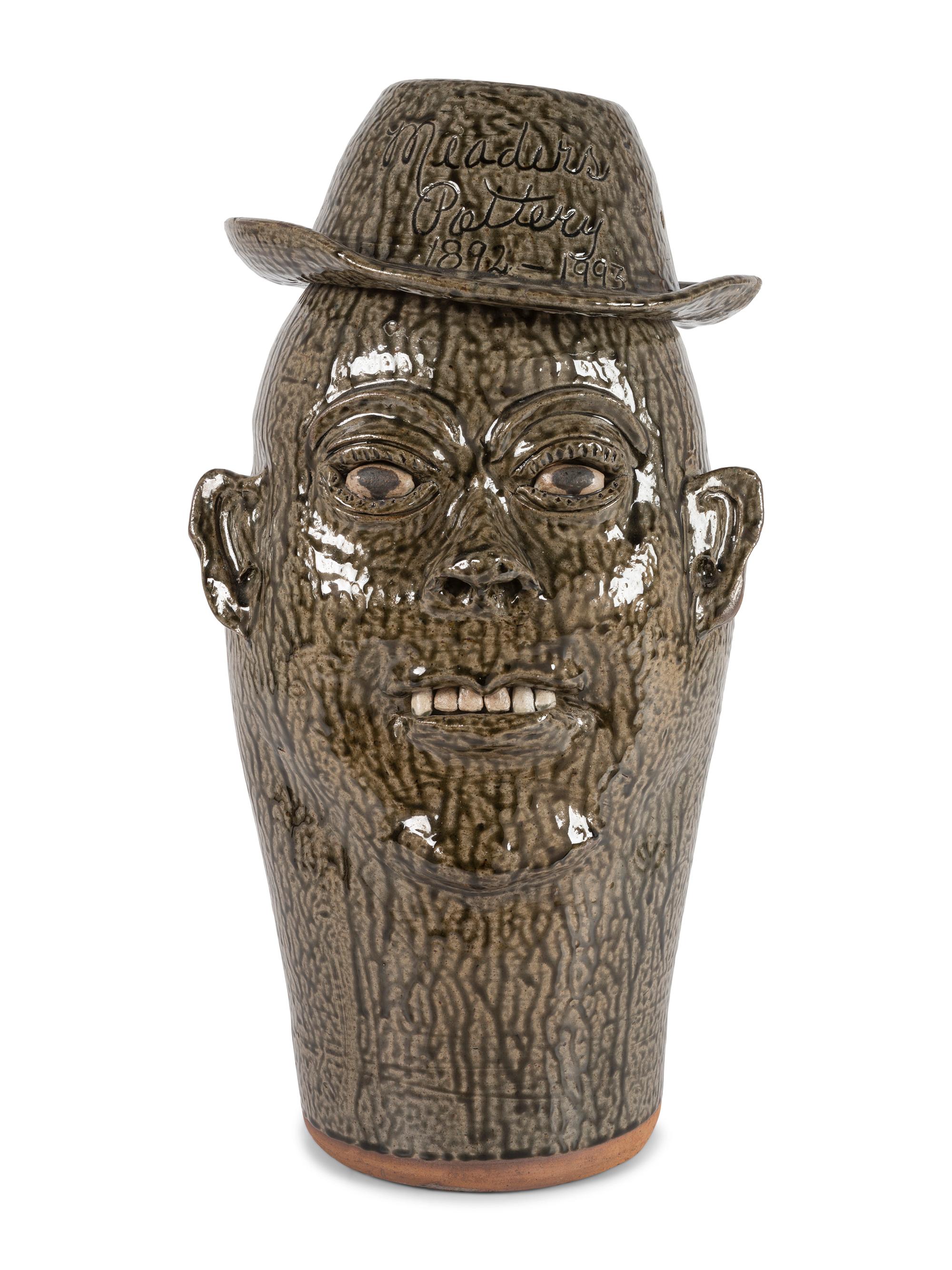 A Cleater and Billie Meaders Stoneware Face Jug