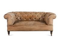 A Leather Upholstered Chesterfield Sofa