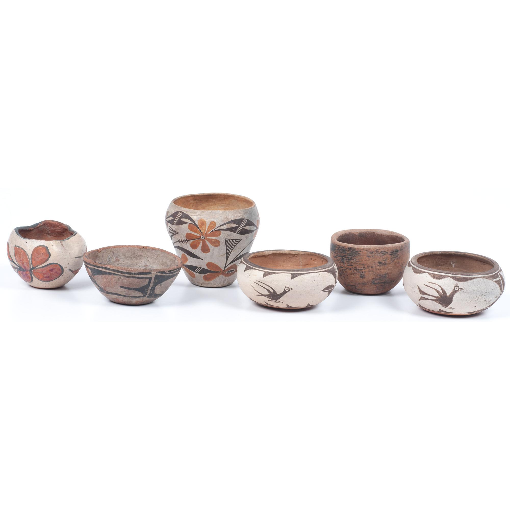Collection of Zia, Acoma, and Kewa Miniature Pottery