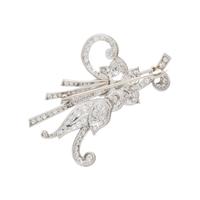 DIAMOND AND WHITE GOLD FLORAL SPRAY BROOCH