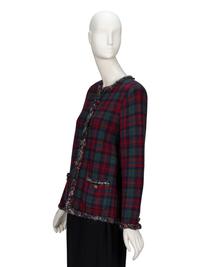 Chanel, Plaid Cashmere Knit Cardigan