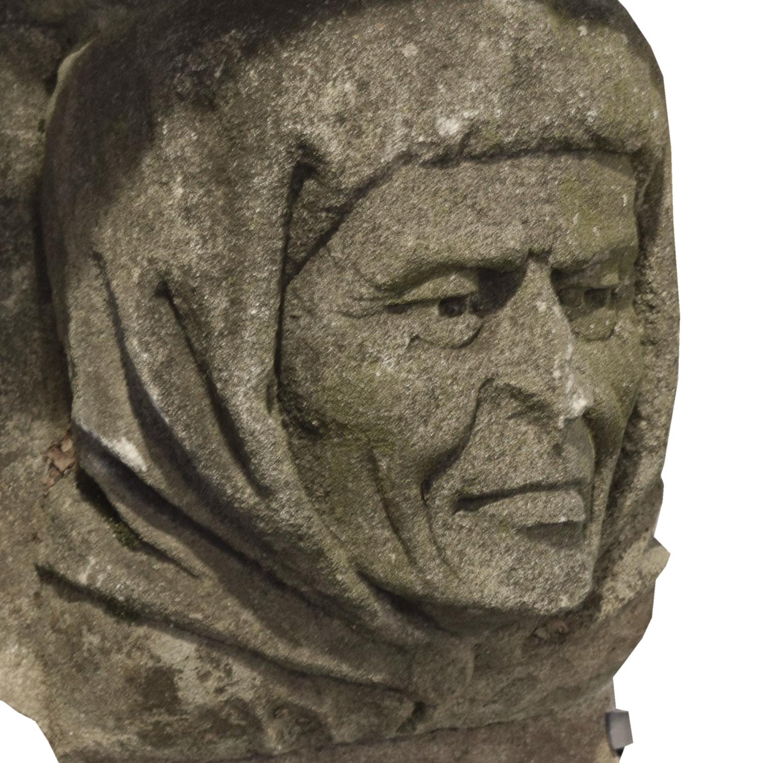 A Pair of Carved Limestone Facade Ornaments 9" W x 6" D x 15.5" H — United States, Circa 1910
