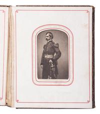 Patriotic album containing 24 engraved CDVs of Union generals. New York: Leavitt & Allen, 1862.