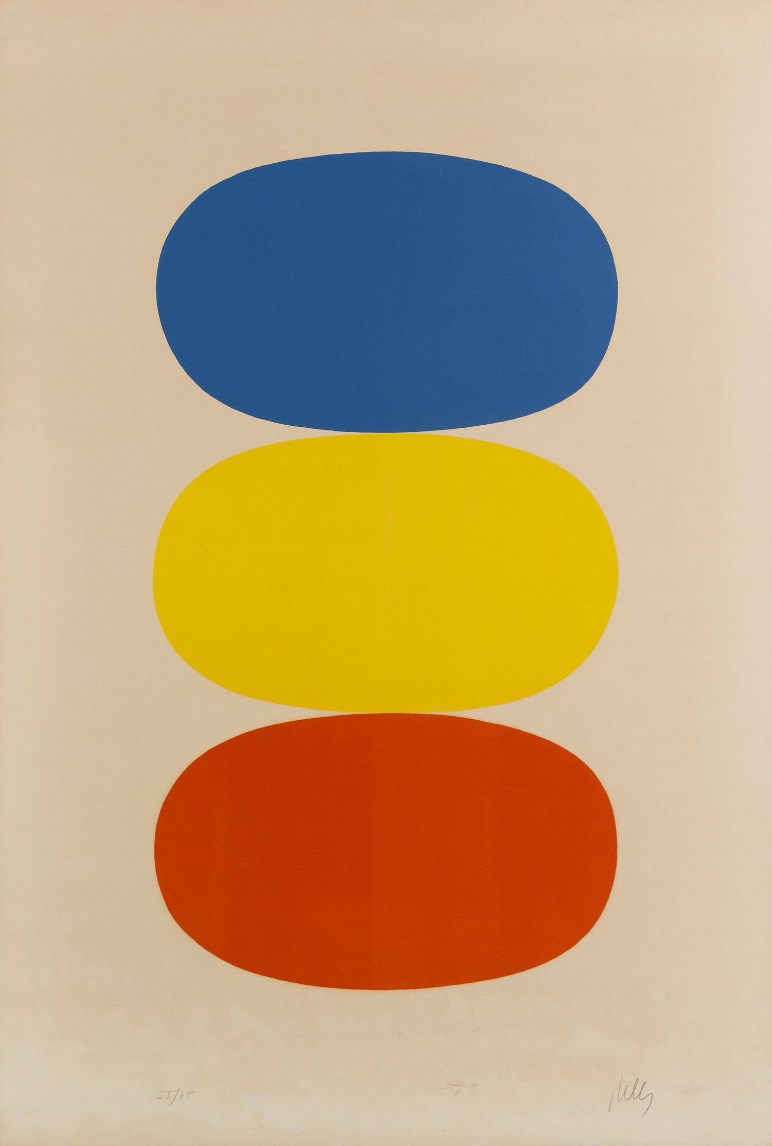 Ellsworth Kelly, (American, 1923-2015), Blue and Yellow and Red-Orange (Bleu et jaune et rouge-orange)