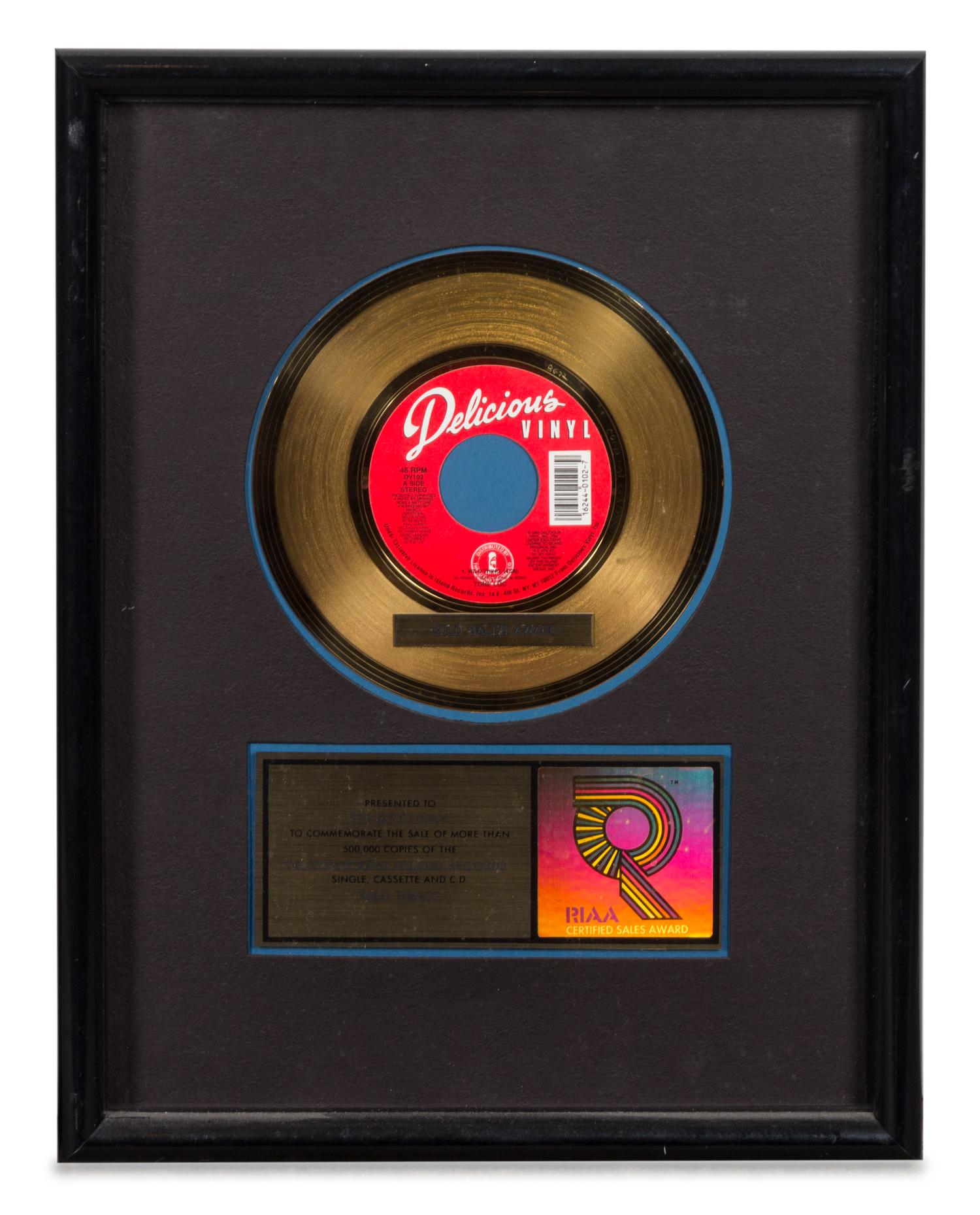 A Tone Loc: Wile Thing RIAA Certified Gold Presentation Album 16 3/4 x 12 5/8 inches.