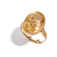 ART NOUVEAU, YELLOW GOLD AND DIAMOND RING