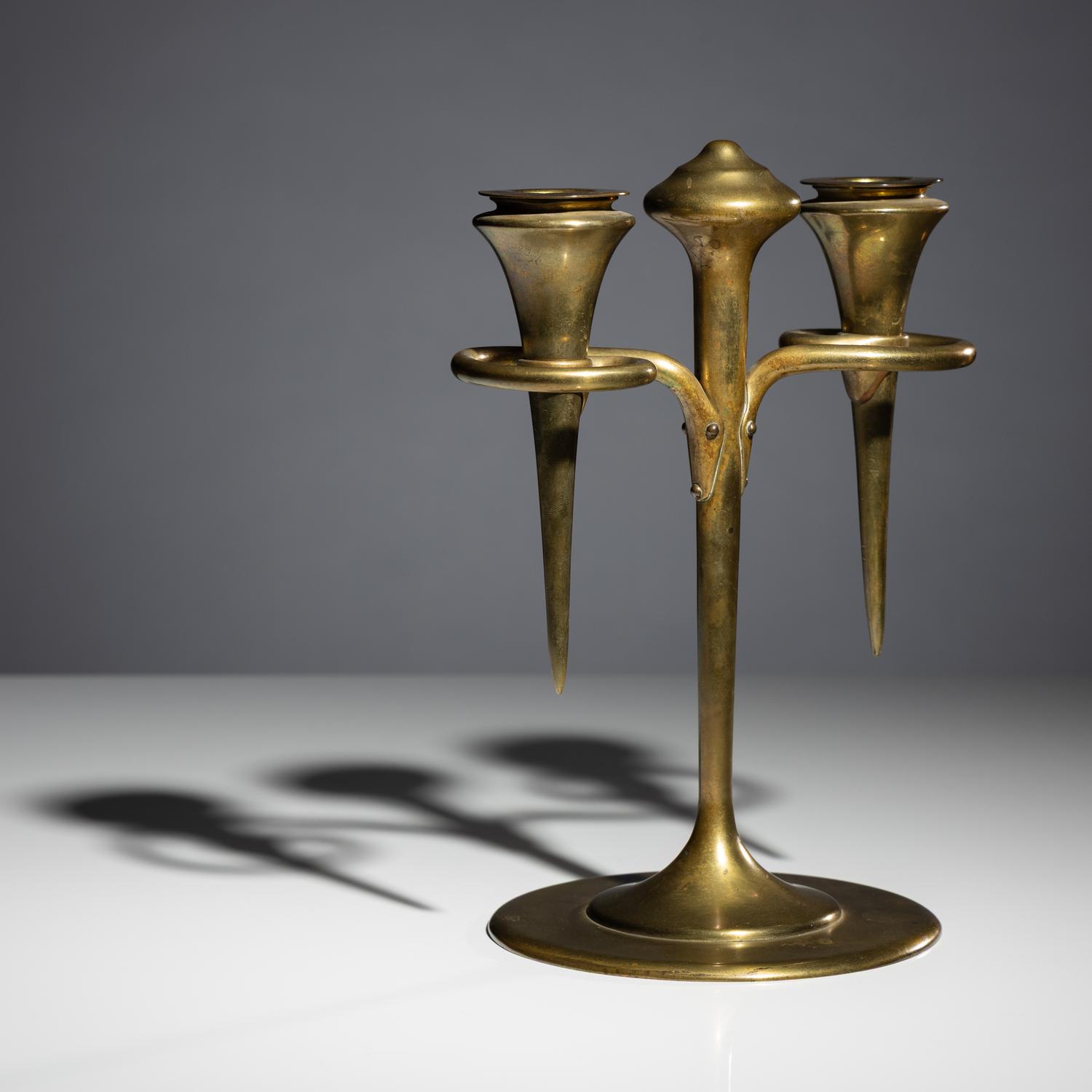 Omicron two-branch candlestick USA, c. 1905