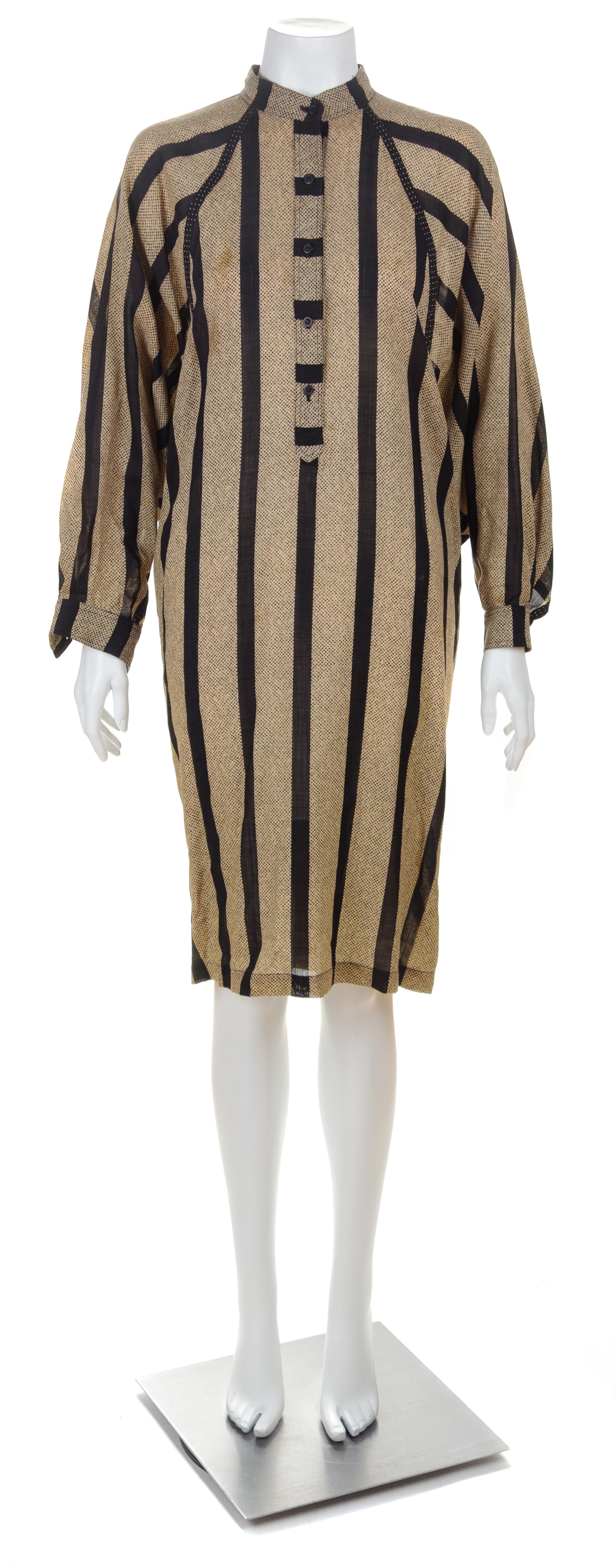 A Koos Couture Black and Tan Shirt Dress, No size.