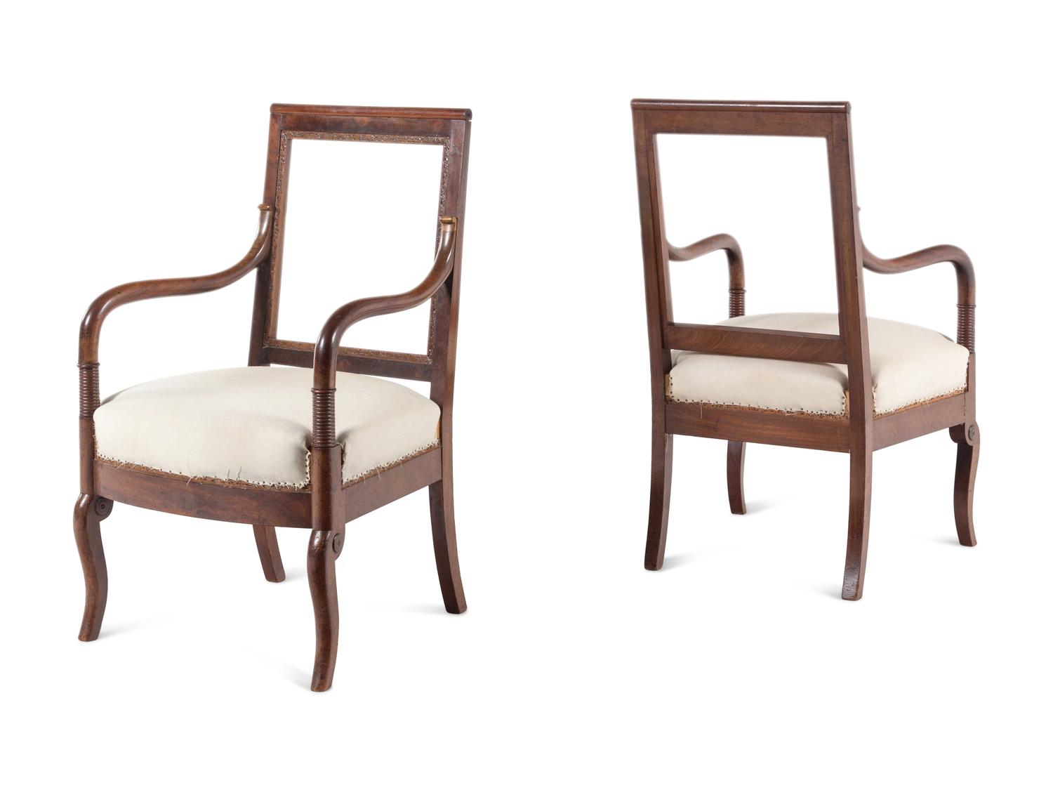 A Pair of Louis Philippe Mahogany Armchairs