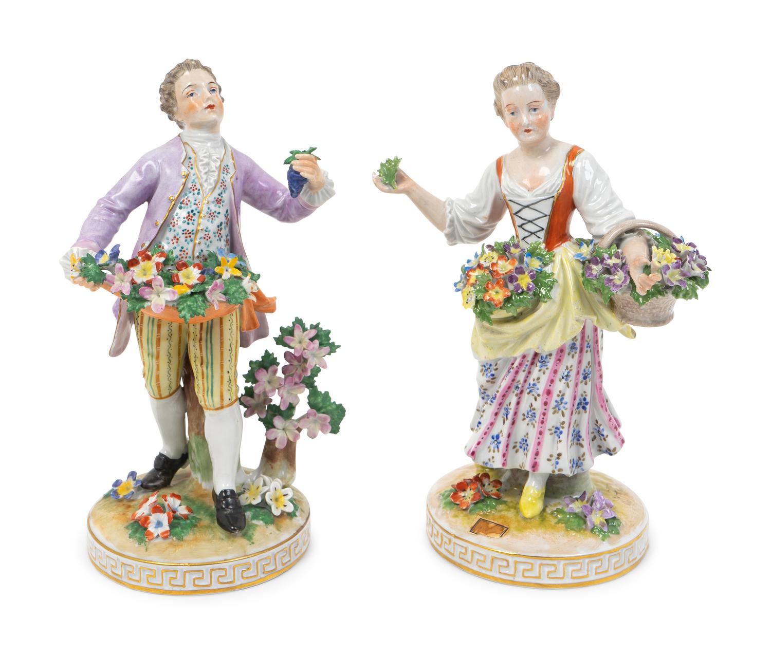 A Pair of Dresden Porcelain Figures