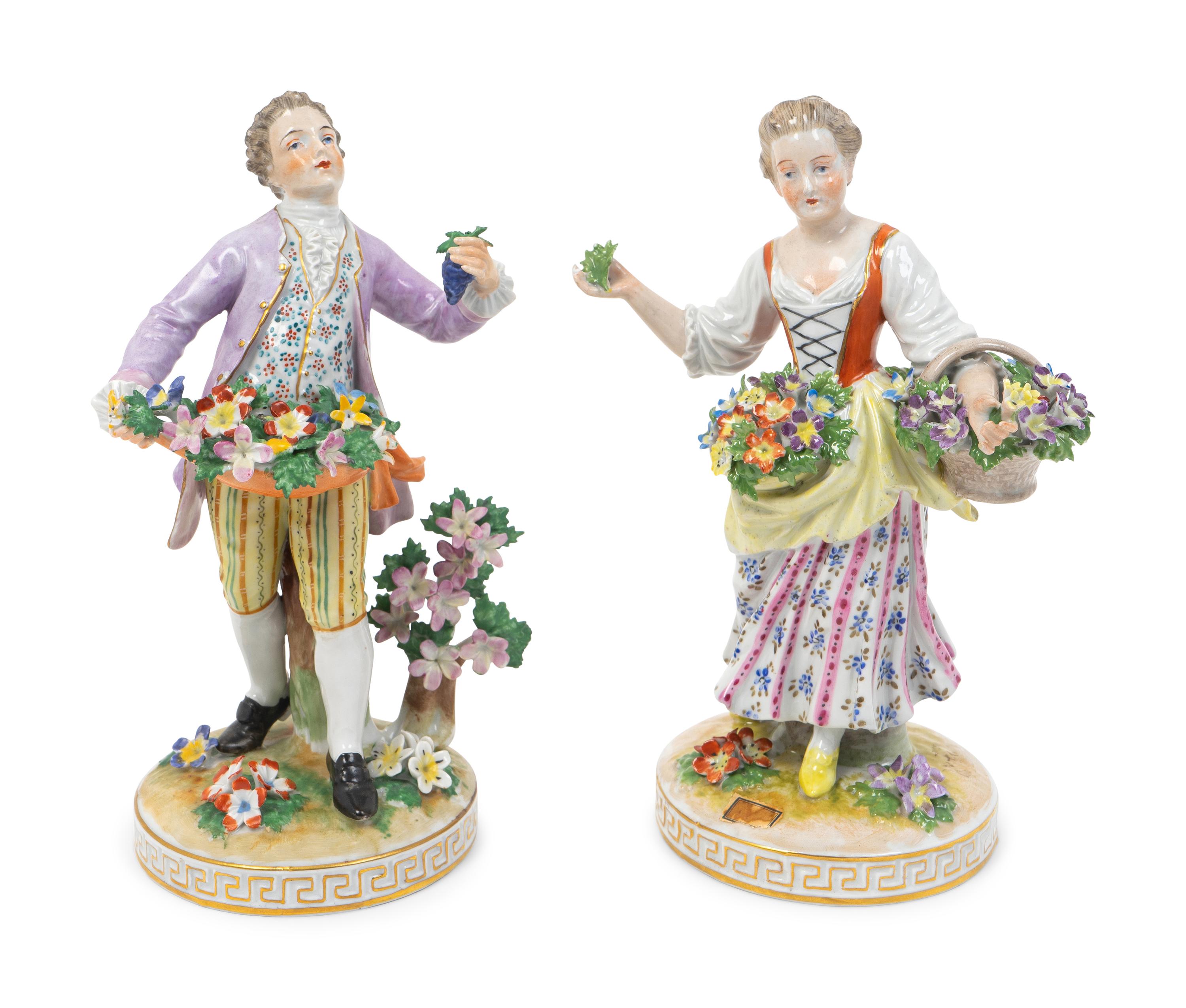 A Pair of Dresden Porcelain Figures