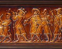 Two Framed Wedgwood Majolica Figural Relief Plaques