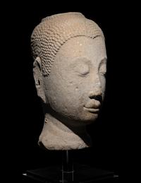 A Thai Sandstone Head of Buddha