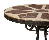 A French Marble and Iron Center Table
