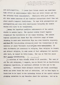 STAPLEDON, OLAF. Conflict of Wisdoms, 1949. Typescript of the essay. With ALS to John Gawsworth