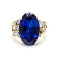 TANZANITE AND DIAMOND RING