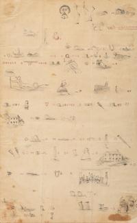 [CIVIL WAR]. Rebus letter from a soldier. [Headquarters, Camp Knox, KY?], [13 April?] 1863.