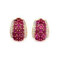 RUBY AND DIAMOND EARCLIPS