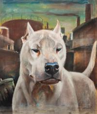 Three Works of Art depicting White Bull Terriers, Paul Branson (American, 1885-1979), comprising three mixed media works. — Paul Branson (American, 1885-1979)