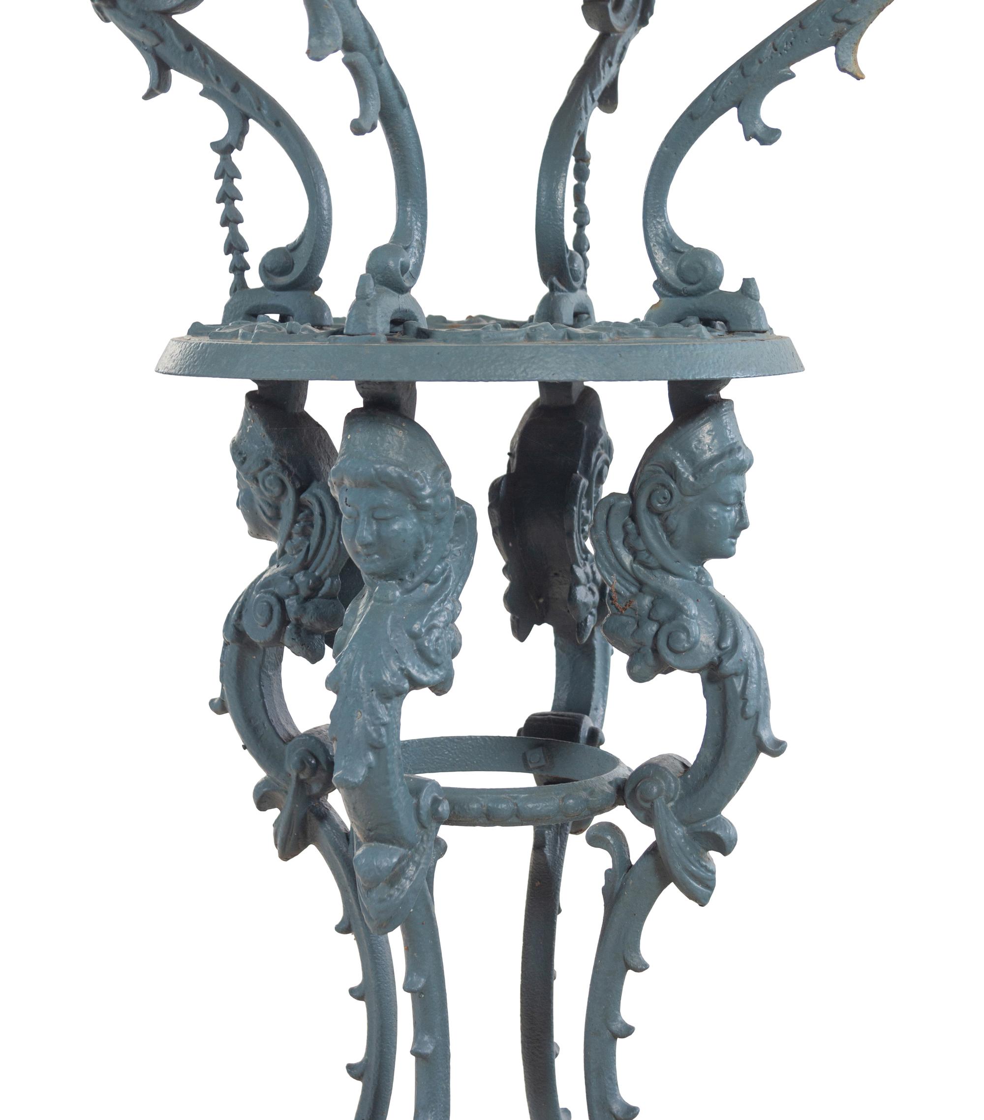 A Group of Painted Iron Garden Furniture